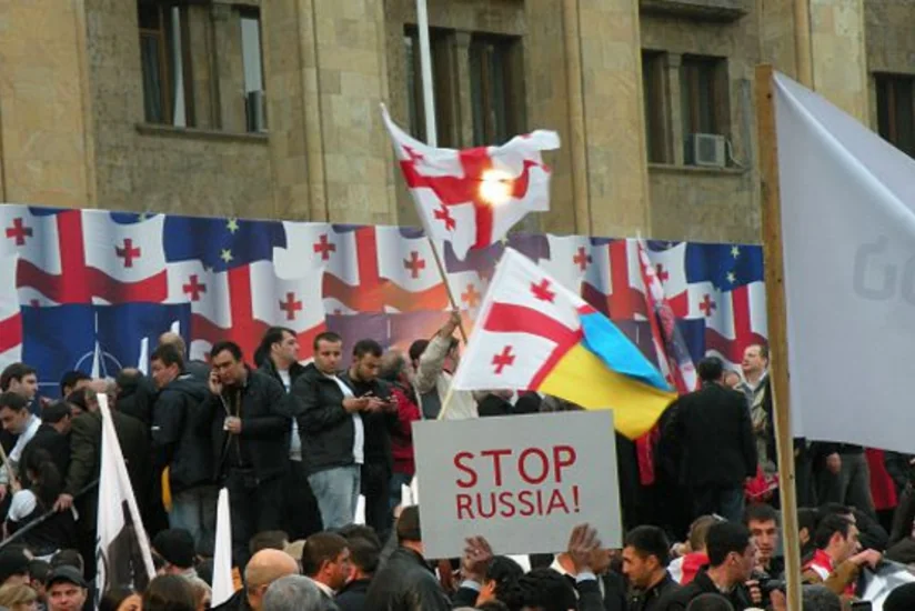 Tiflisdə Stop Russia! şüarı altında aksiya keçirilib