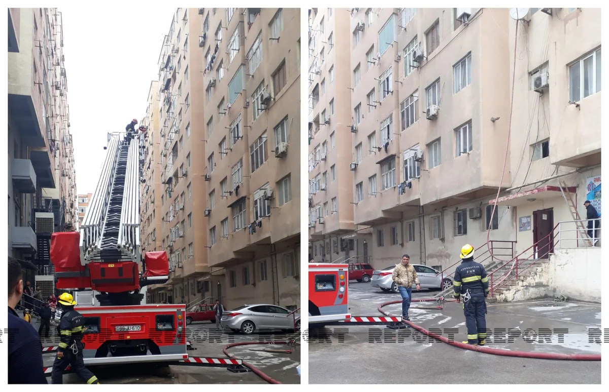 Xırdalanda yaşayış binasında yanğın olub, sakinlər təxliyə edilib
