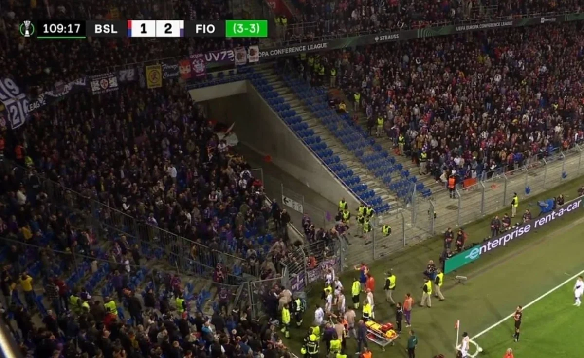 Bazel - Fiorentina oyunu halı pisləşən azarkeşə görə dayandırılıb