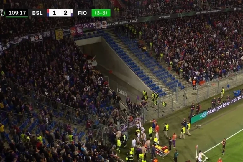 Bazel - Fiorentina oyunu halı pisləşən azarkeşə görə dayandırılıb