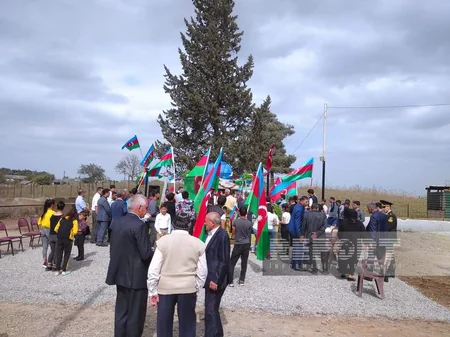 Cəlilabadda Qarabağ müharibəsi şəhidinin xatirəsinə inşa edilən bulağın açılışı olub