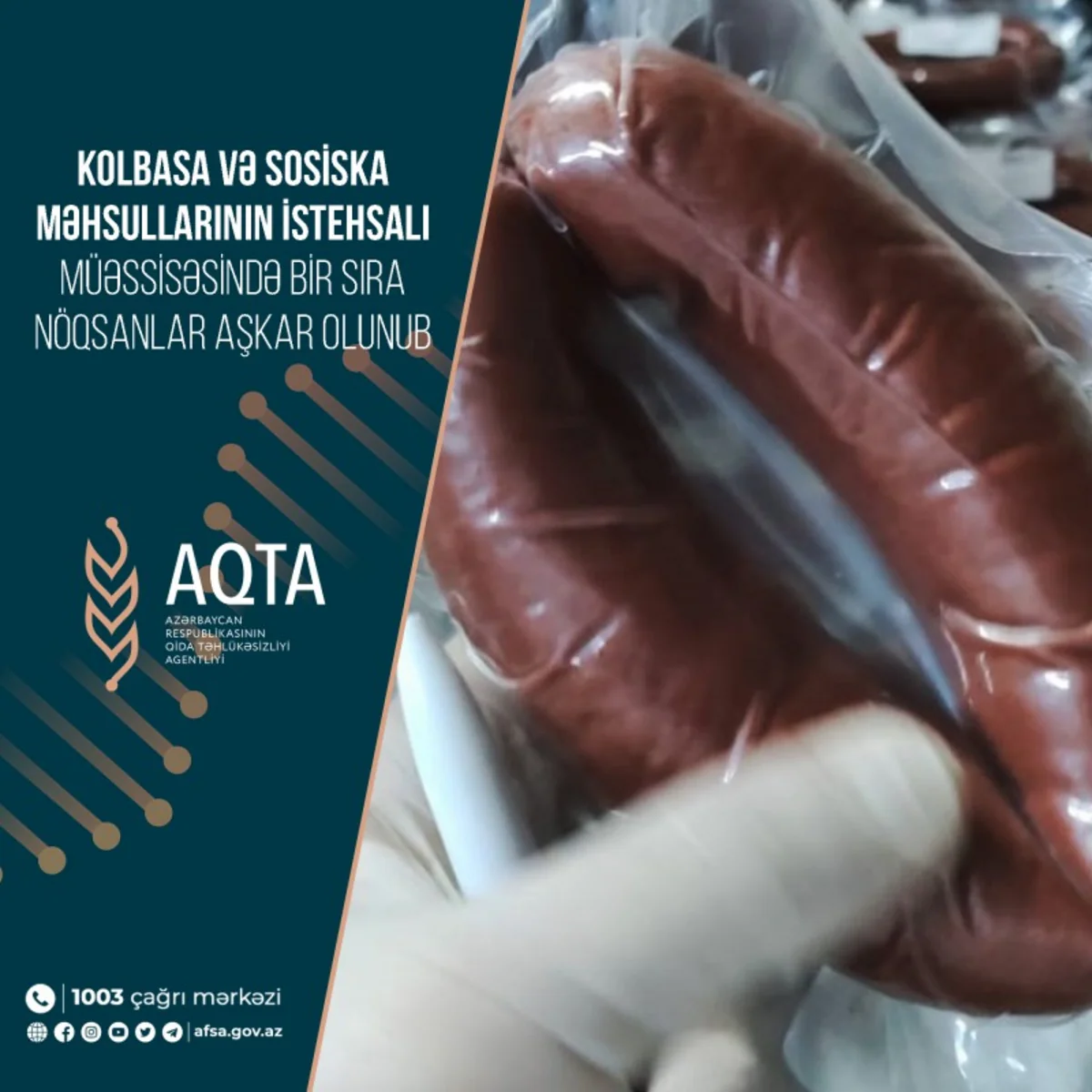 Bakıda kolbasa və sosiska istehsalı müəssisəsində nöqsanlar aşkarlanıb