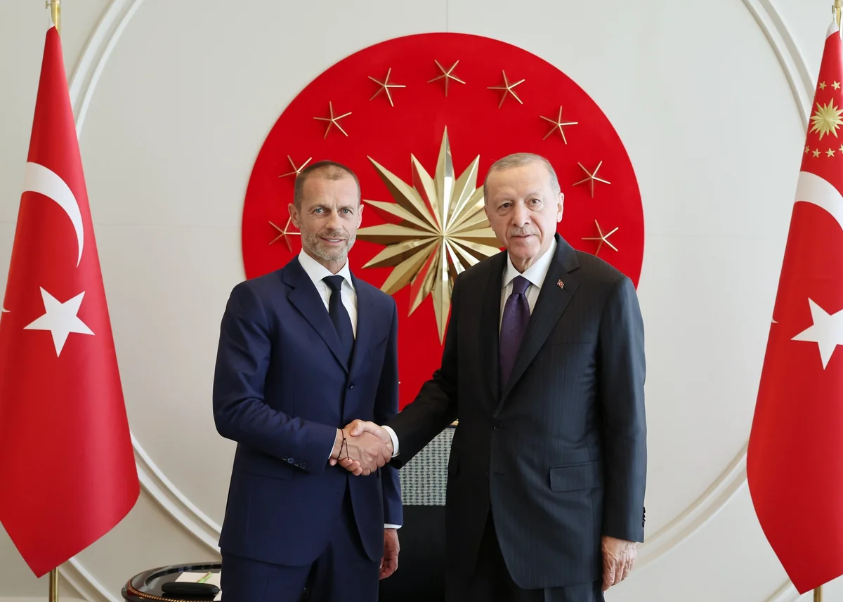 Erdogan receives UEFA chief in Istanbul