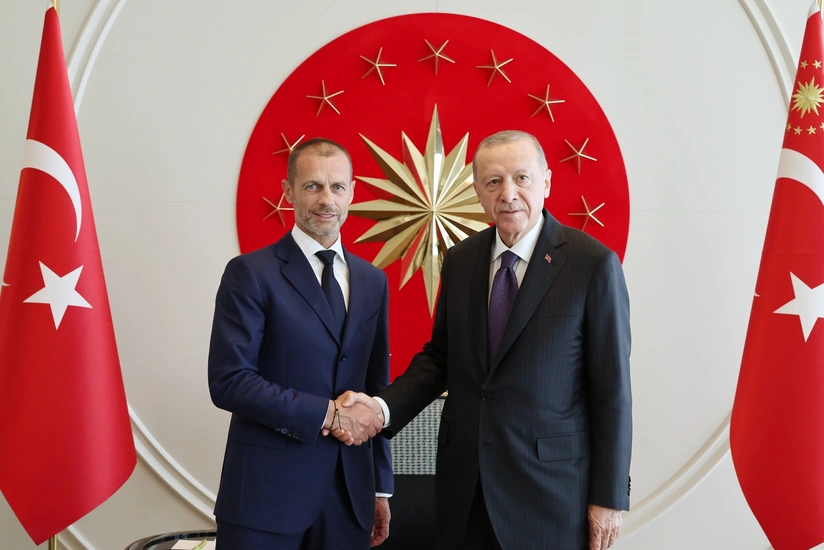 Erdogan receives UEFA chief in Istanbul