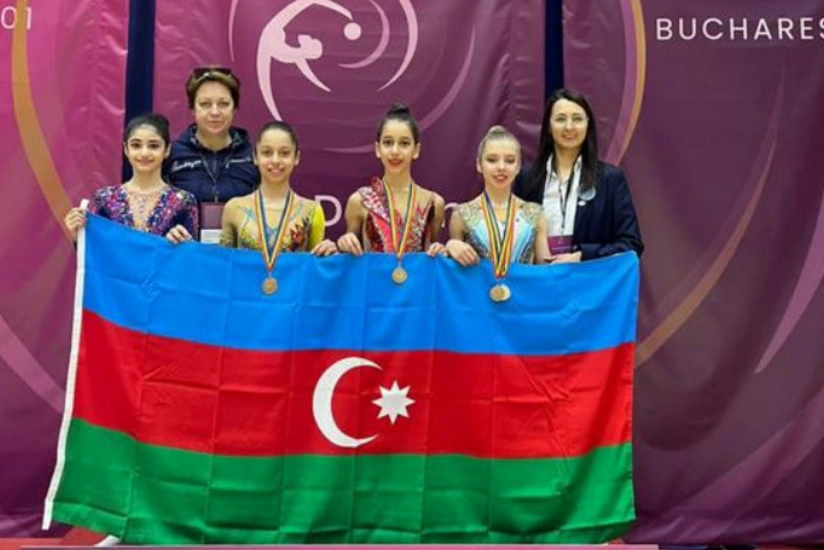 Azerbaijani rhythmic gymnasts claim 5 medals in Romania