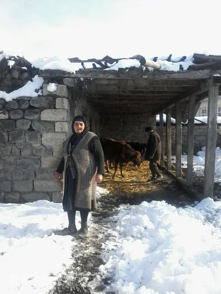 Qaxda qar tikilinin  dam örtüyünü çökdürüb - FOTO