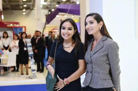 President Ilham Aliyev views Bakutel 2018 exhibition