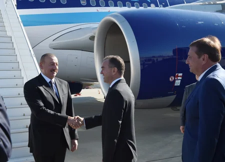 President Ilham Aliyev arrives in Sochi for visit