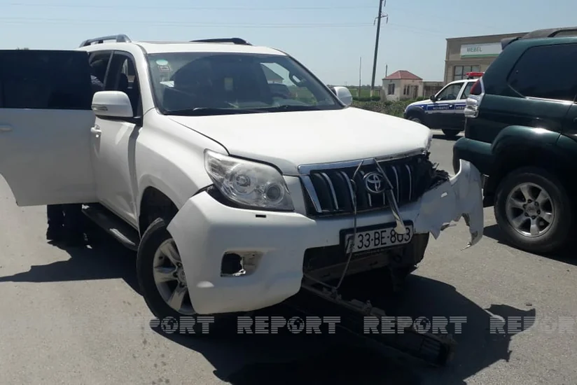 Kürdəmirdə iki avtomobil toqquşub, xəsarət alan var