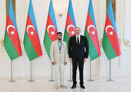 President Ilham Aliyev receives Azerbaijani athletes who won medals at Paris Summer Olympic Games and their coaches - UPDATED