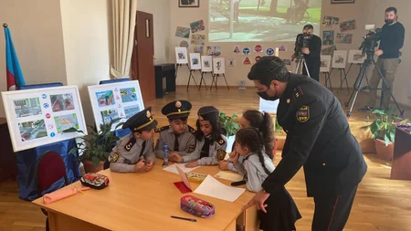 Bakıda uşaqlara yol hərəkəti qaydaları ilə bağlı tədbir keçirilib