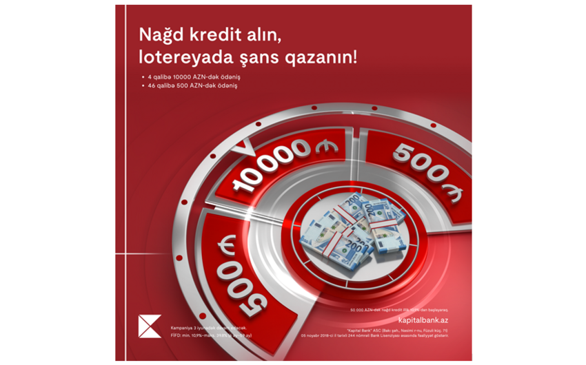 Kapital Bankdan mükafatlarla dolu “50 gün 50 hədiyyə” lotereyası