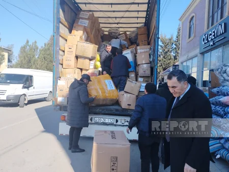 Neftçala və Salyandan Türkiyədə zəlzələdən zərərçəkənlərə 25 tonluq yardım göndərilib