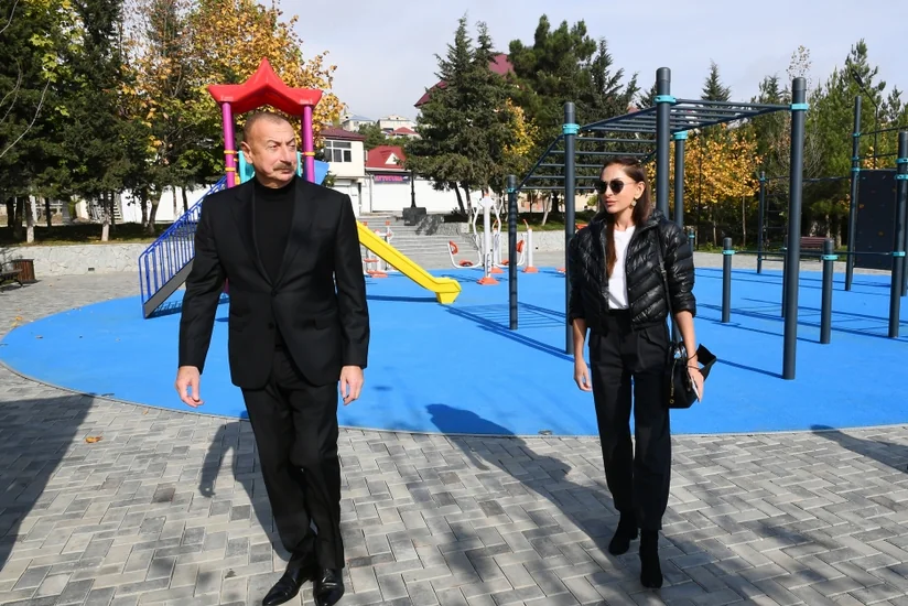 President Aliyev, First Lady inspect Shamakhi Youth Park
