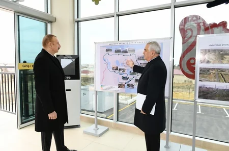 Президент Азербайджана принял участие в открытии после реконструкции участка кольцевой железной дороги - ОБНОВЛЕНО