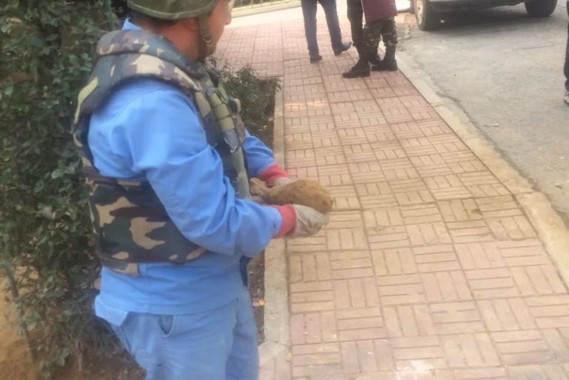 Yasamal rayonunda yerləşən yaşayış massivində minaatan mərmisi aşkar edilib