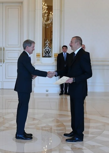 President Ilham Aliyev receives credentials of incoming Latvian and British ambassadors