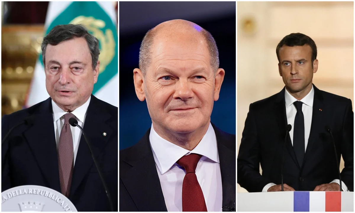 Макрон, Шольц и Драги посетили Ирпень