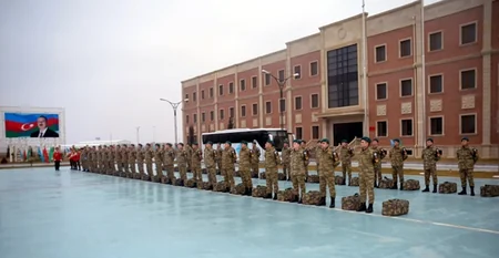 A group of Azerbaijani peacekeepers sent to Afghanistan