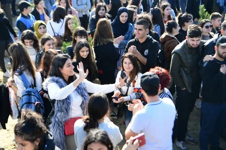 President Ilham Aliyev and first lady Mehriban Aliyeva attended tree-planting campaign in Khatai district, Baku