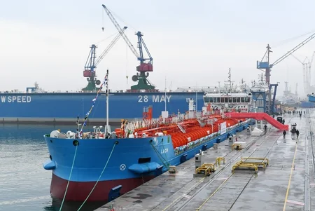 President Ilham Aliyev attended ceremony to launch first tanker built at Baku Shipyard