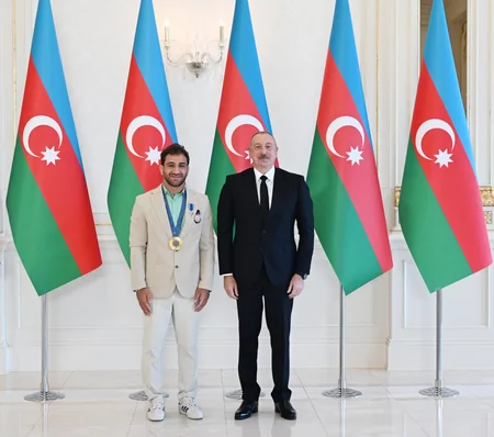President Ilham Aliyev receives Azerbaijani athletes who won medals at Paris Summer Olympic Games and their coaches - UPDATED