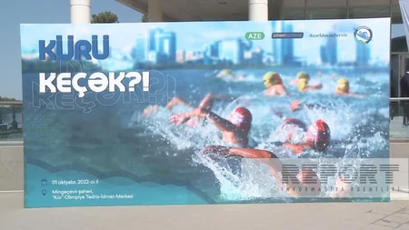 Mingəçevirdə suda kütləvi üzmə yarışı keçirilib