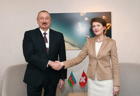President Ilham Aliyev met with Swiss President Simonetta Sommaruga in Davos