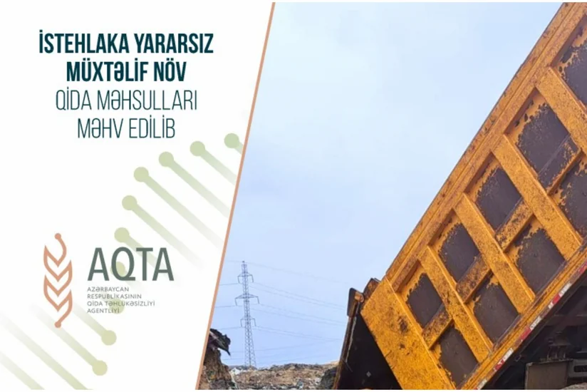 İstehlaka yararsız müxtəlif növ qida məhsulları məhv edilib