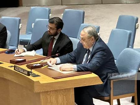 Yaşar Əliyev BMT Təhlükəsizlik Şurasında Ermənistanın yalanlarından danışıb