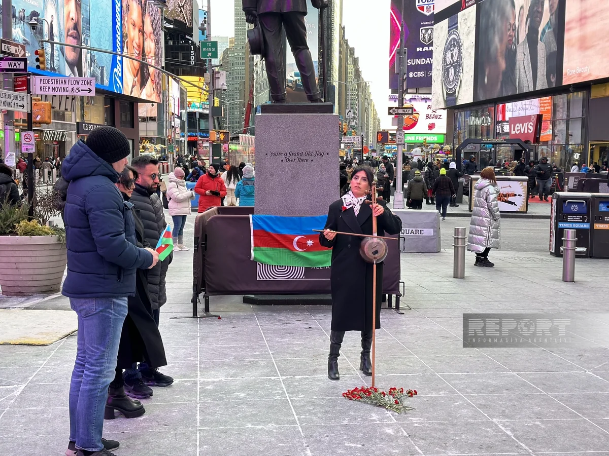 Nyu-Yorkun məşhur “Times Square” meydanında 20 Yanvar şəhidləri anılıb