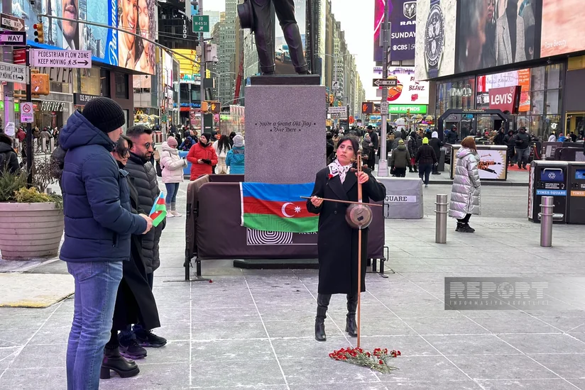 Nyu-Yorkun məşhur “Times Square” meydanında 20 Yanvar şəhidləri anılıb