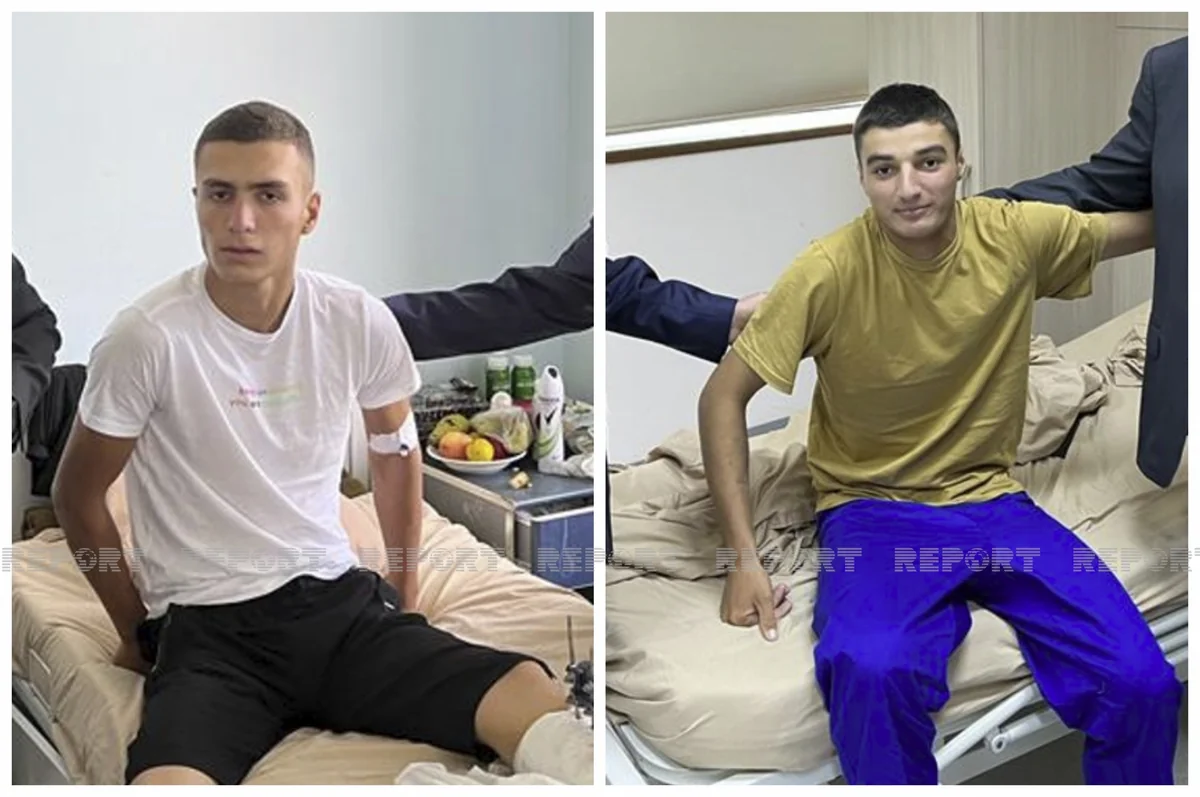 Yaralı əsgərlər hospitalda ziyarət ediliblər