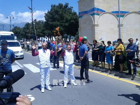 I Avropa Oyunlarının məşəli Oğuz rayonuna aparılıb - FOTO