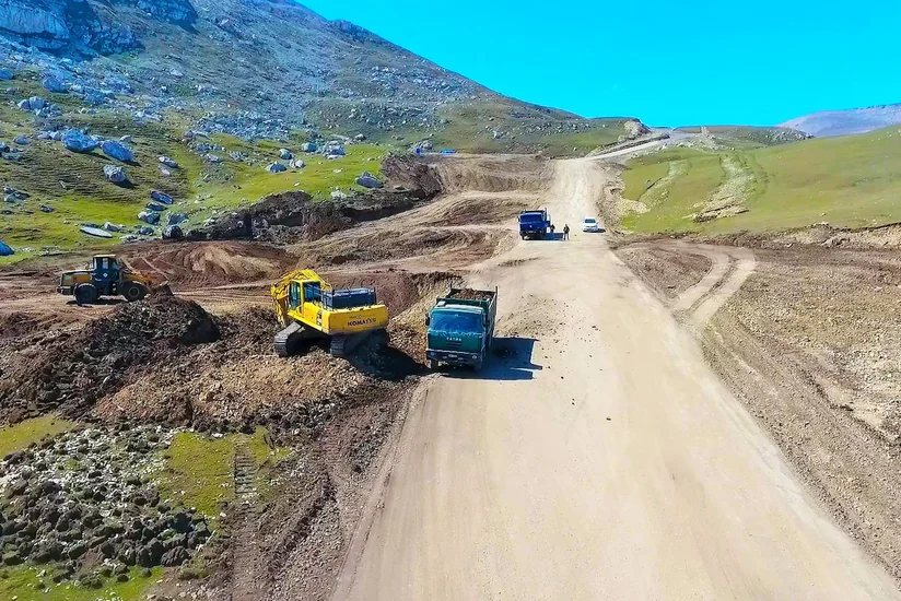 Susay-Xınalıq avtomobil yolunun tikintisi davam etdirilir