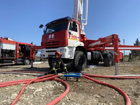 FHN-in Dövlət Yanğından Mühafizə Xidməti neftyığma məntəqəsində təlim keçirib