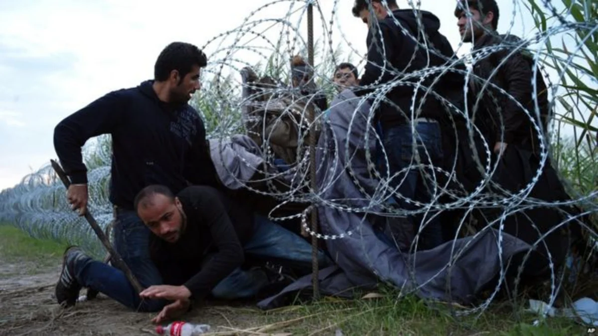 Migrants crisis: Hungary police use tear gas at protest