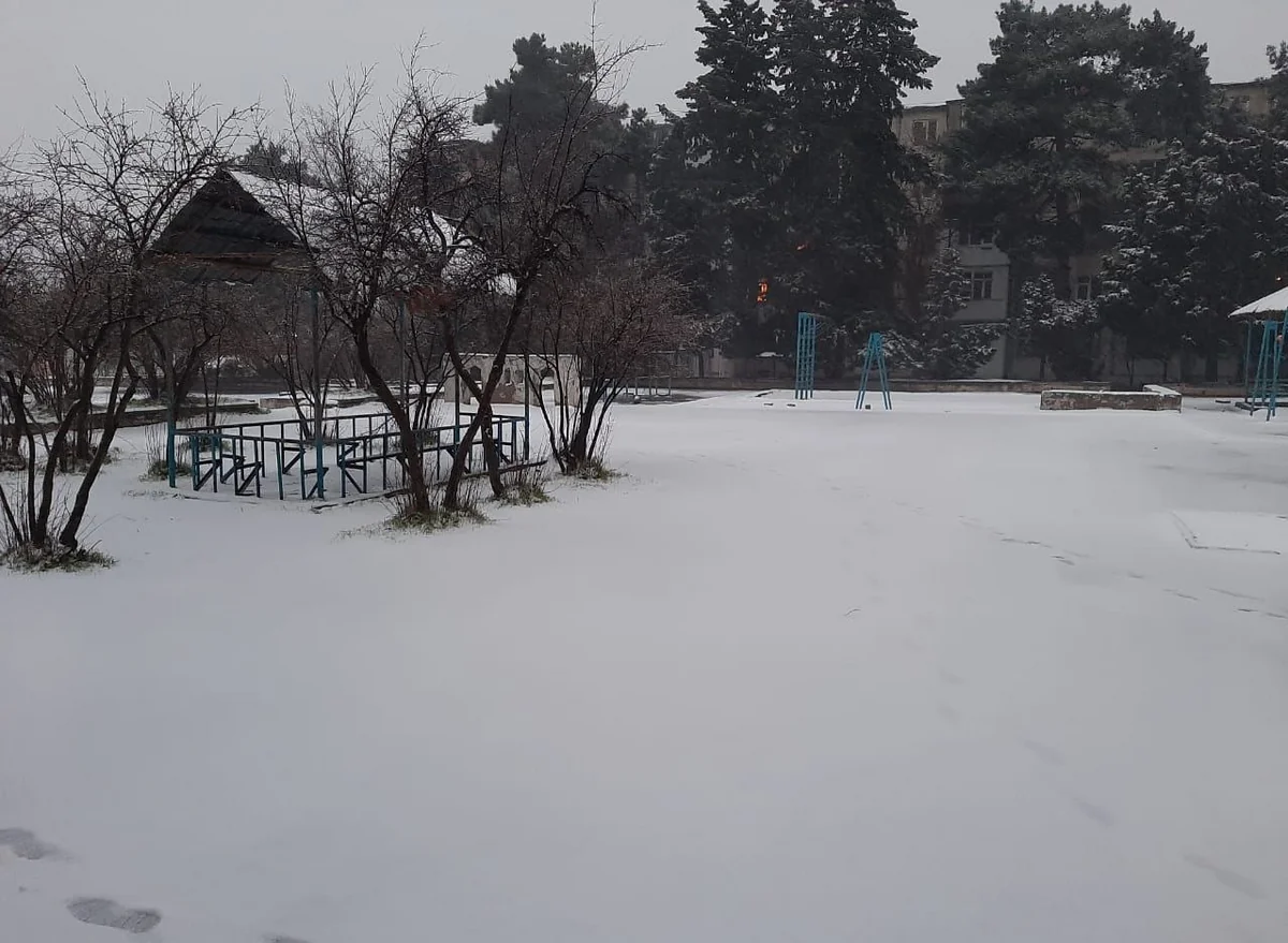 Qaxa 17 sm hündürlükdə qar yağıb - FAKTİKİ HAVA