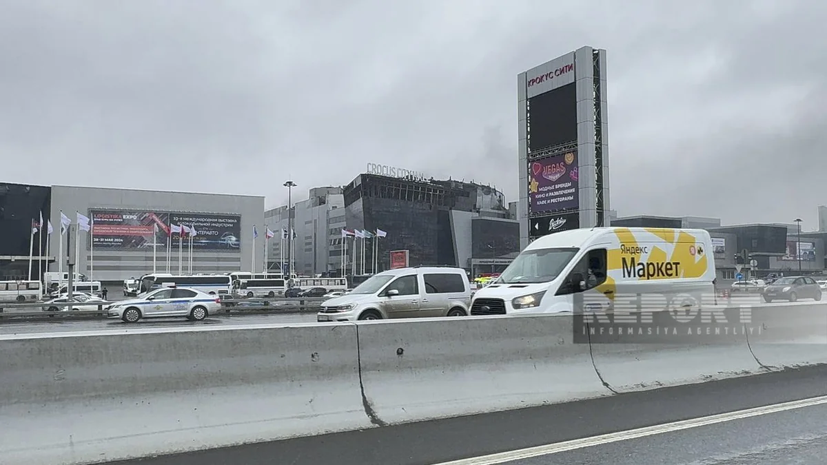 Latest visuals from Crocus City Hall following terrorist attack