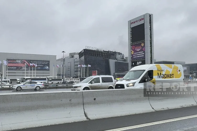 Terror aktı baş vermiş Crocus City Hallun son görüntüləri - VİDEO