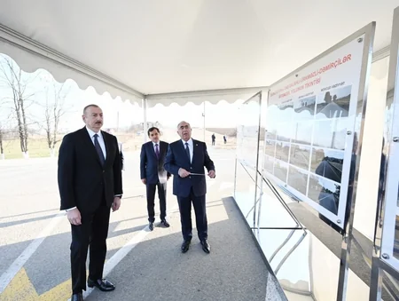 İlham Əliyev Qazaxda avtomobil yolunun açılışında iştirak edib - FOTO