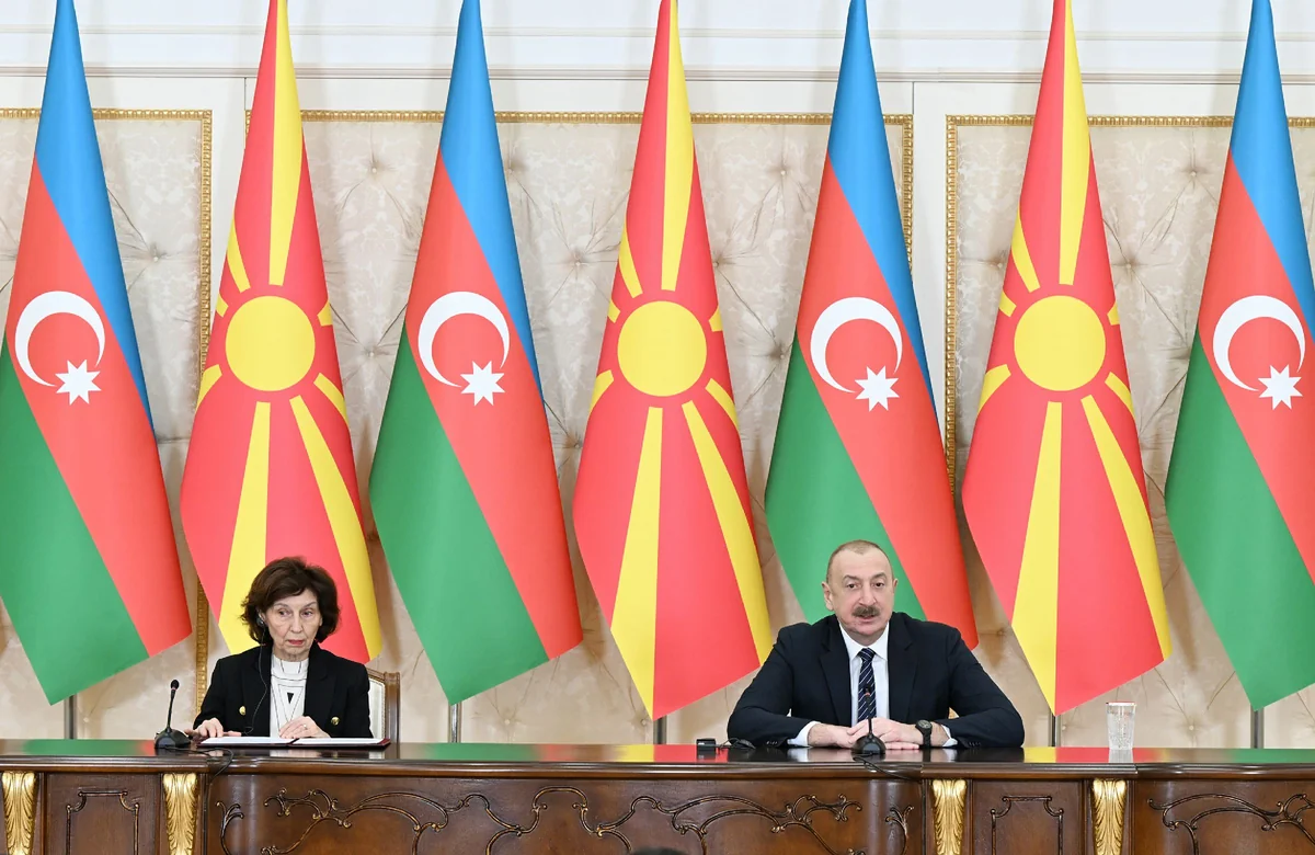 Presidents of Azerbaijan and North Macedonia make press statements