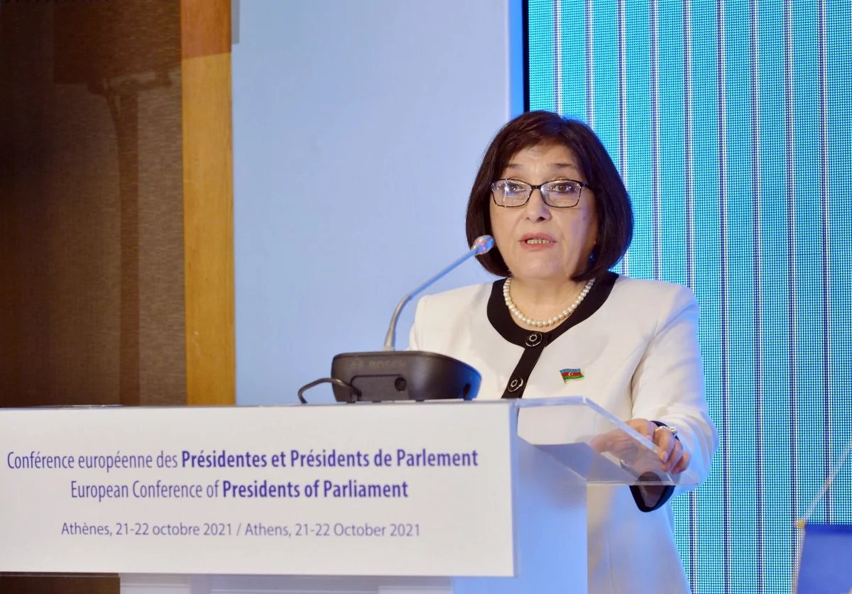 Sahibə Qafarova parlament sədrlərinin Avropa Konfransında çıxış edib