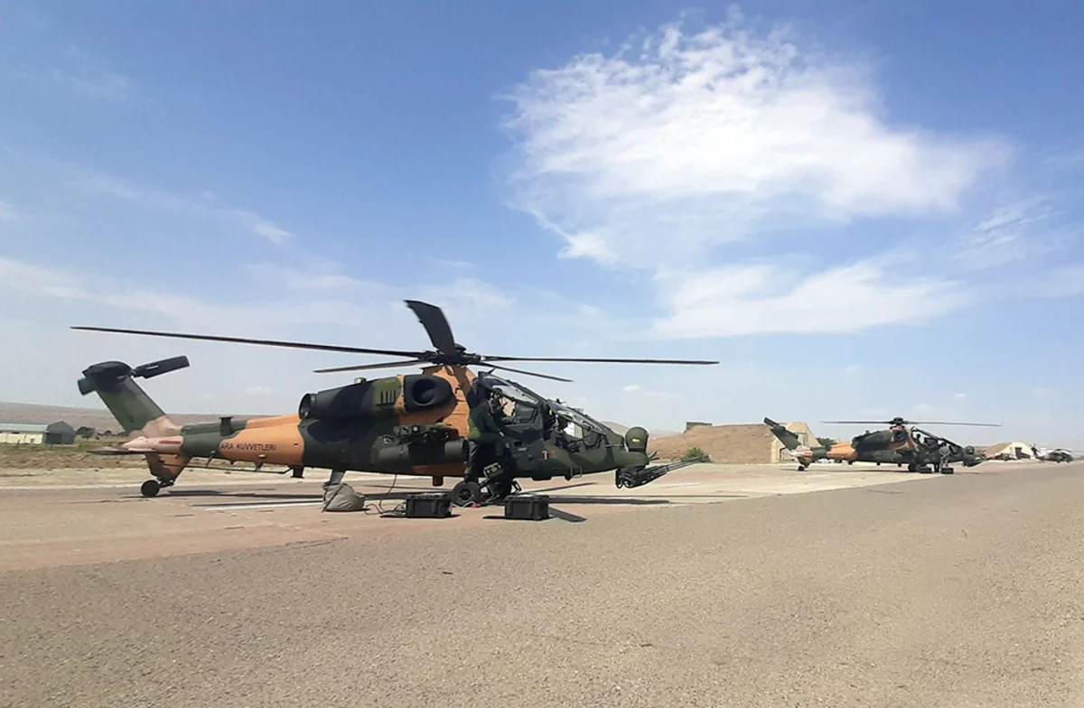 Combat helicopters involved in TurAz Qartalı - 2020 exercises