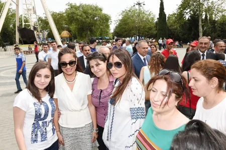 Ilham Aliyev attends the opening of Baku White City boulevard