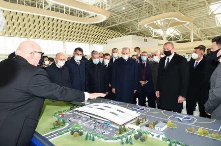 Azərbaycan və Türkiyə prezidentləri Füzuli Beynəlxalq Hava Limanının açılışında iştirak ediblər