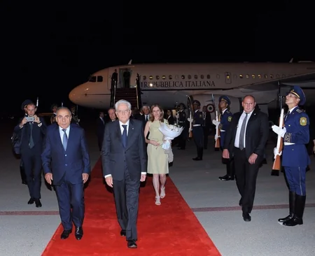 İtaliya prezidenti Sercio Mattarella Azərbaycana gəlib