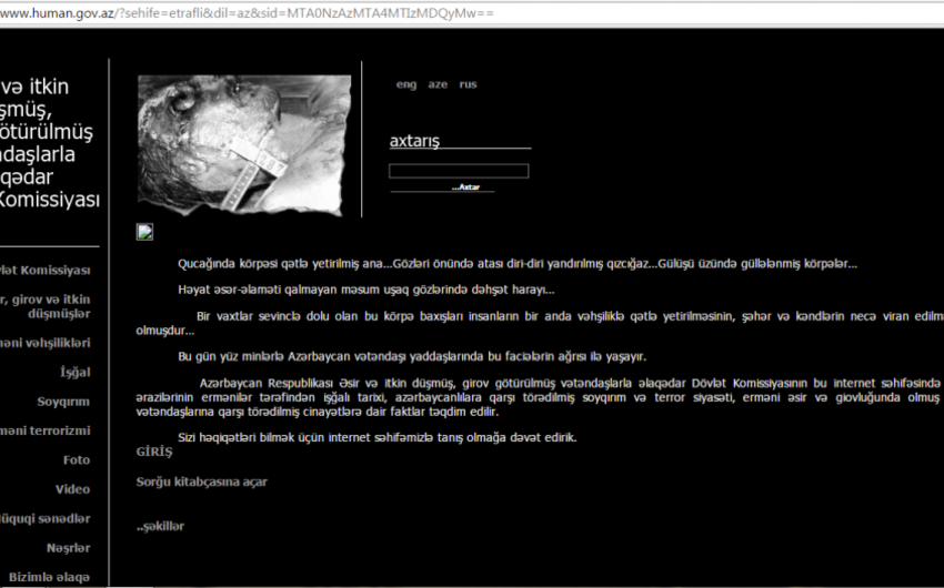 Bu il Əsir və itkin düşmüş, girov götürülmüş vətəndaşlarla əlaqədar Dövlət Komissiyası 15 itkinin taleyini müəyyənləşdirib