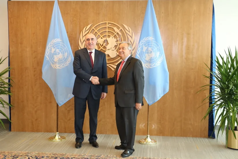 Elmar Mammadyarov discusses Nagorno-Karabakh conflict with UN Secretary General