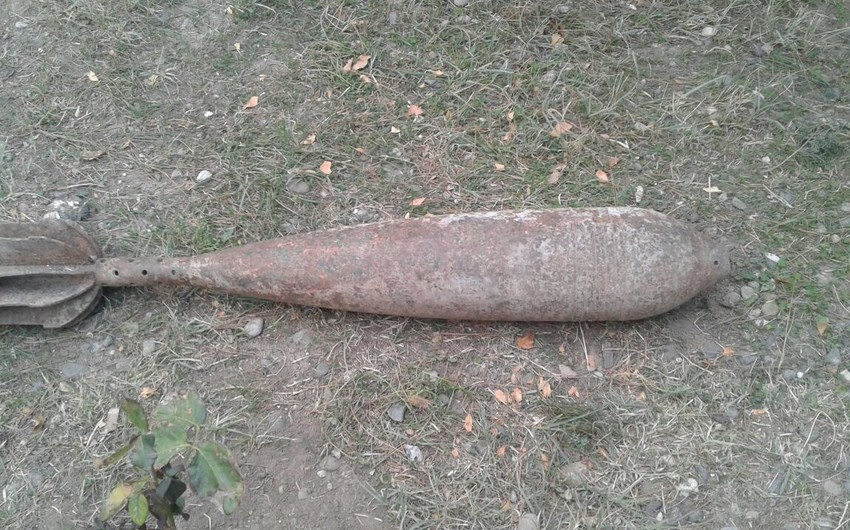Ağstafada partlamamış minaatan mərmisi tapılıb